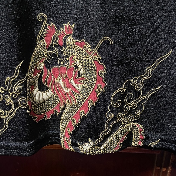 ES-SE Plus USA Vintage Black Red and Gold Dragon Print size 3X Tee - Picture 9 of 11